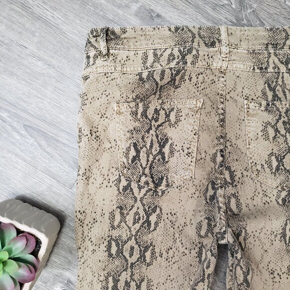 Zara * High Rise Python Print Skinny Jeans * Sz 10 - Picture 8 of 10